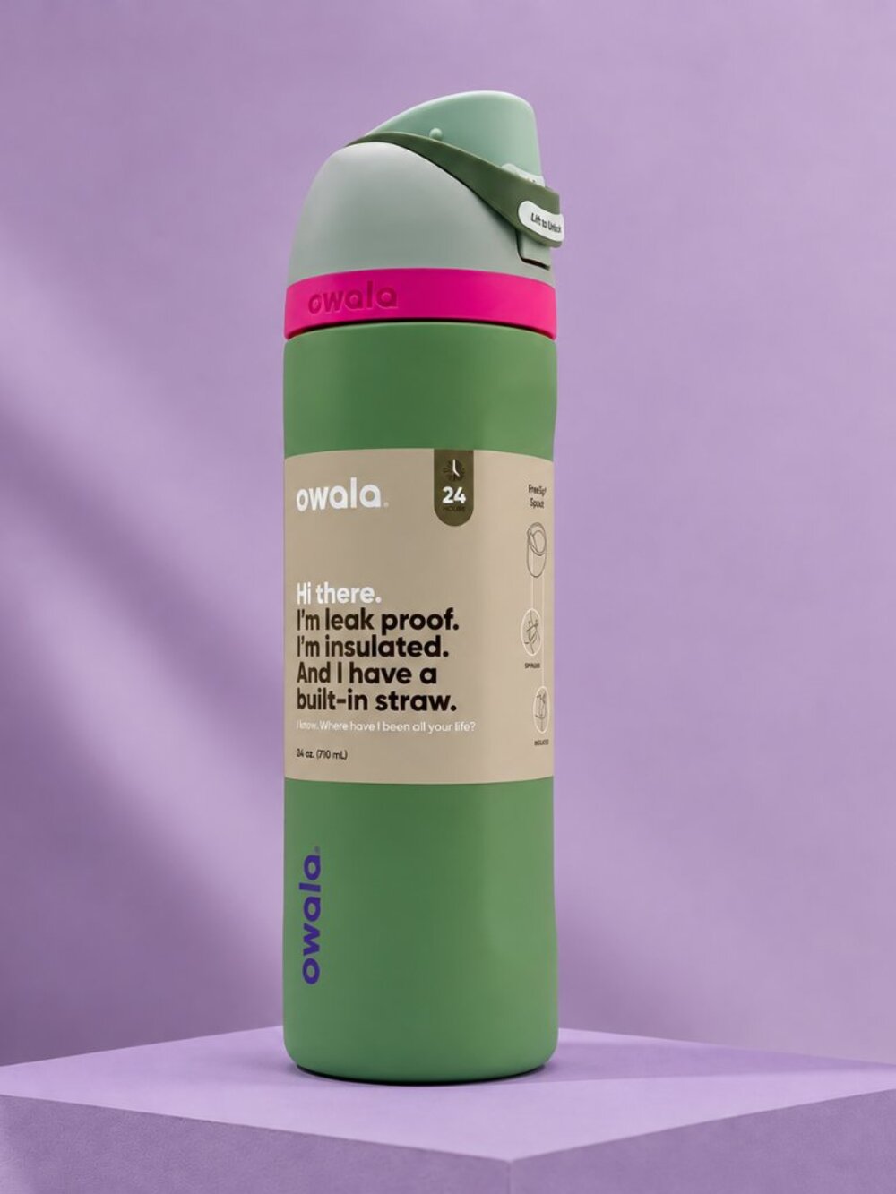 Owala 24oz Water Bottle Leakproof Insulated Straw Bottle